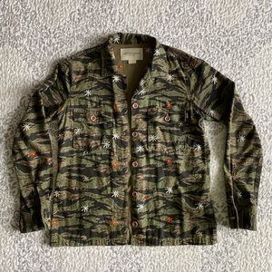 Obey Camouflage Embroidered Button Up Shirt